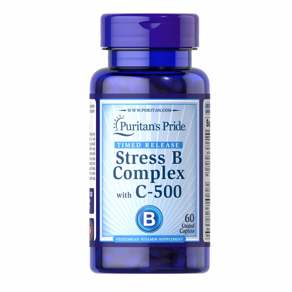 Puritan's Pride Stress B Complex with C 500mg 60 Caplets 1