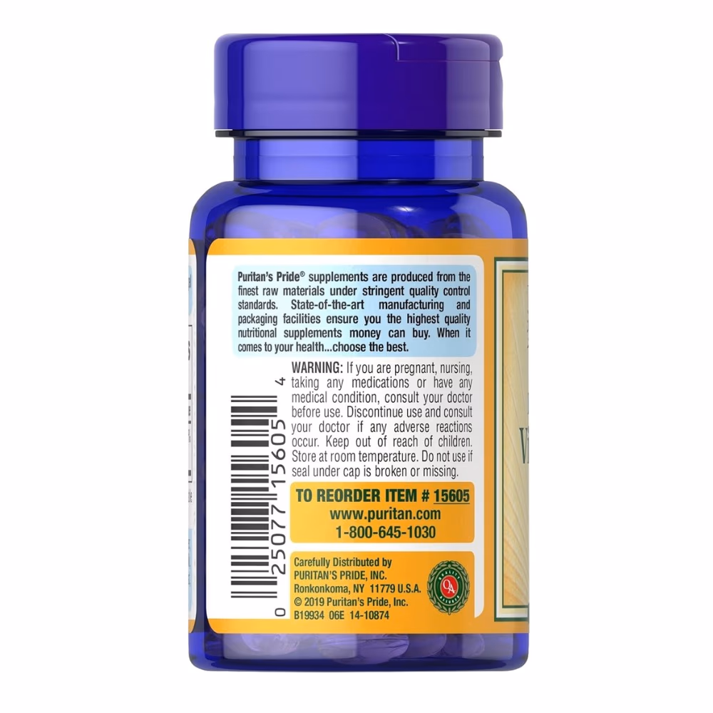 Puritan's Pride Vitamin D3 1000IU 100 Softgels 2
