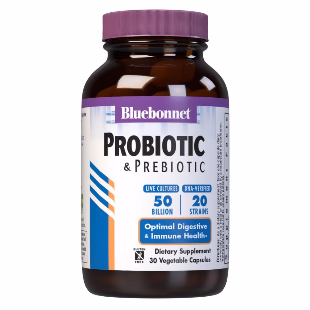 Bluebonnet Probiotic & Prebiotic 50B 30 Veg Caps