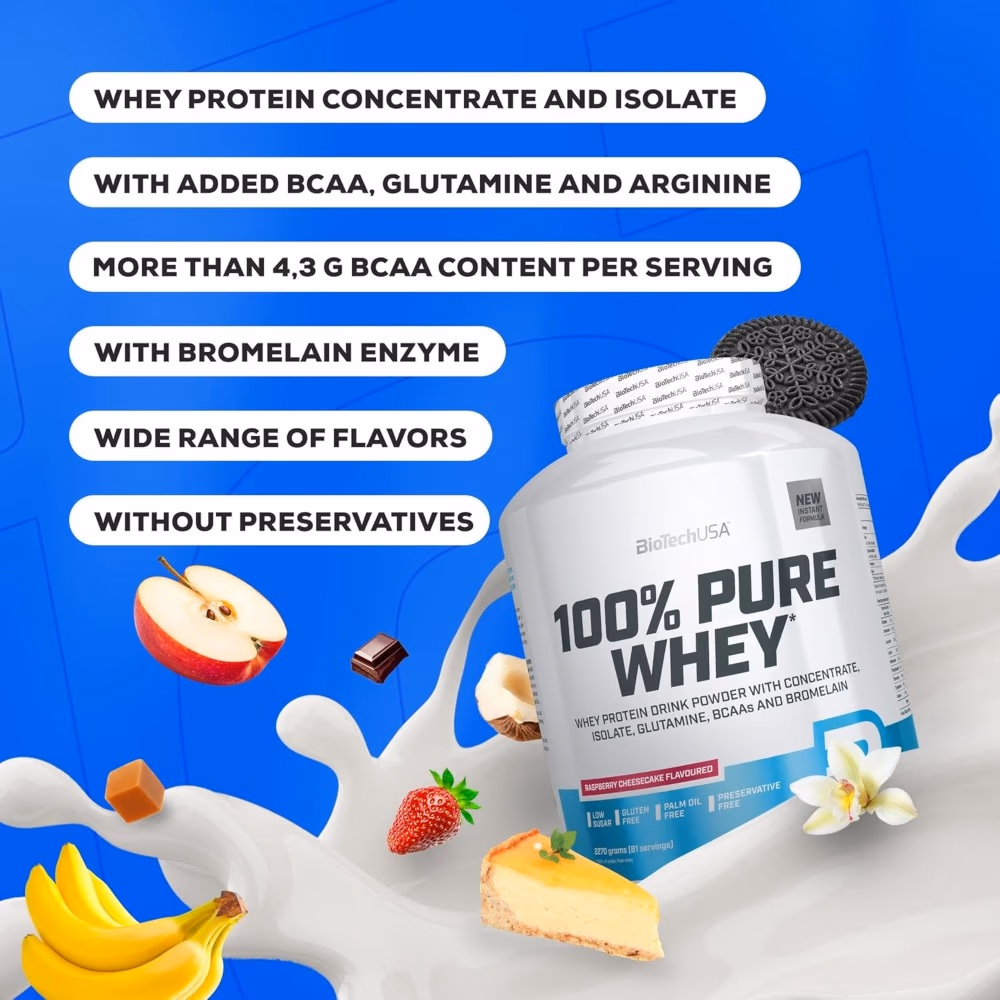 BioTechUSA Pure Whey Chocolate Peanut Butter 2270g: High-Quality Whey Protein Blend for Muscle Growth & Recovery 2