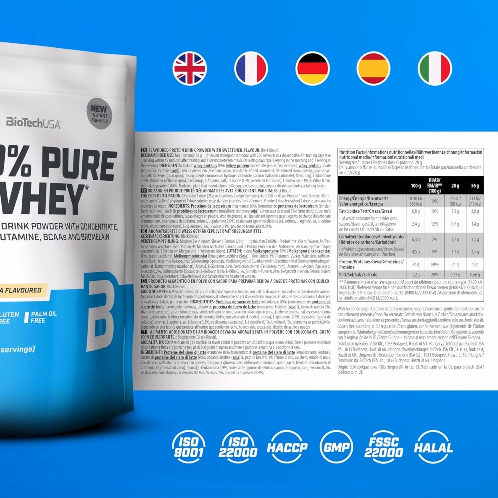 BioTechUSA Pure Whey Chocolate Peanut Butter 2270g: High-Quality Whey Protein Blend for Muscle Growth & Recovery 4