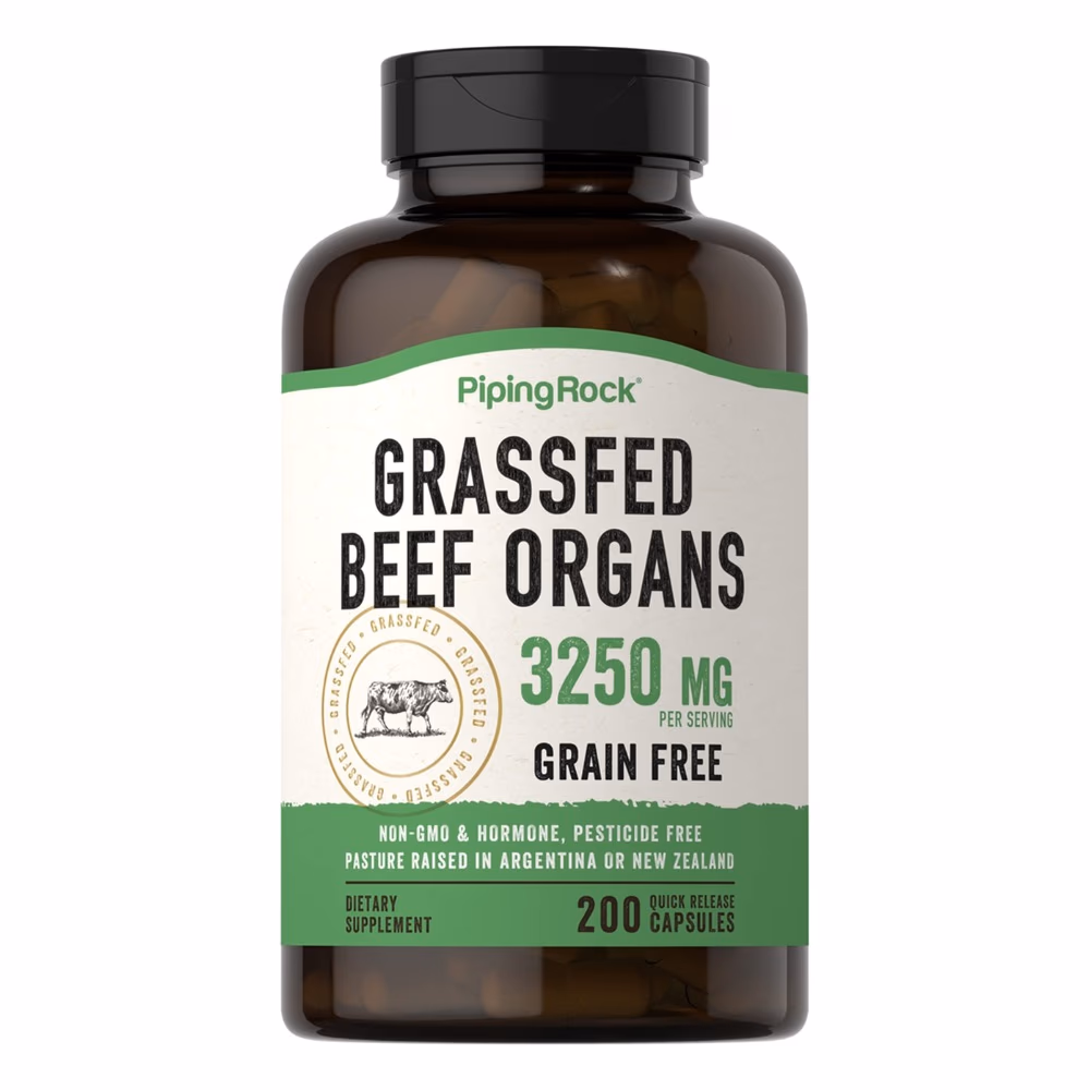 Piping Rock Grassfed Beef Organs 3250MG 200 Caps 1