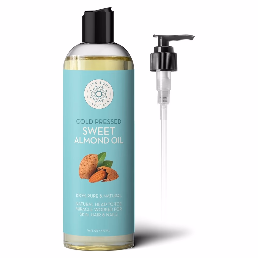 Pure Body Naturals Sweet Almond Oil 473ml 1