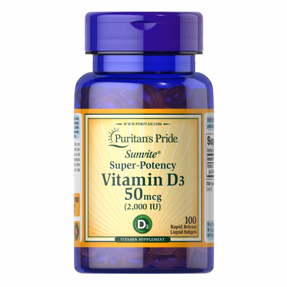 Puritan's Pride Vitamin D3 2000IU 100 Softgels
