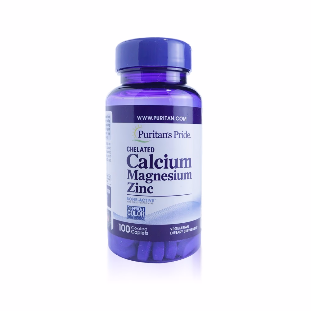 Puritans Pride Chelated Calcium Magnesium Zinc – 100 Caplets 1