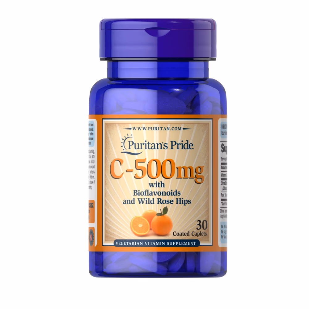Puritans Pride Vitamin C 500mg with Rose Hip 30 Tabs