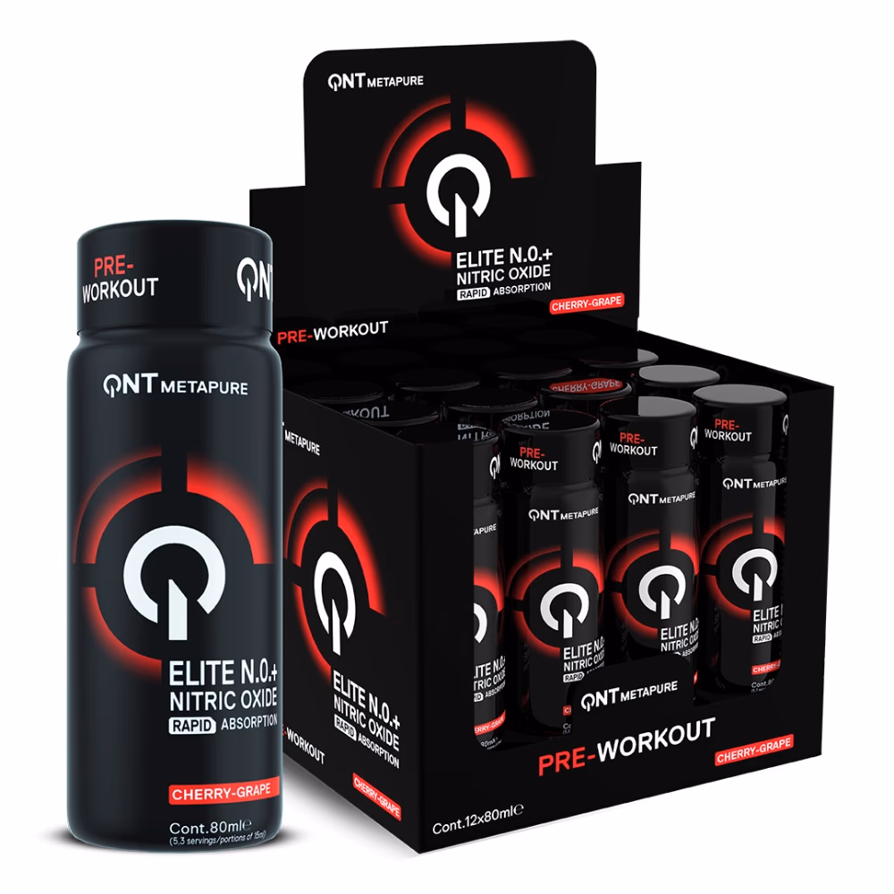 QNT Metapure Shot – Cherry Grape – 80ml x 12 Pack | Whey Isolate Protein Shot for Muscle Recovery & Energy Boost