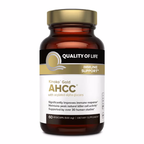 Quality of Life Kinoko Gold AHCC 500mg 60 Vegetarian Capsules