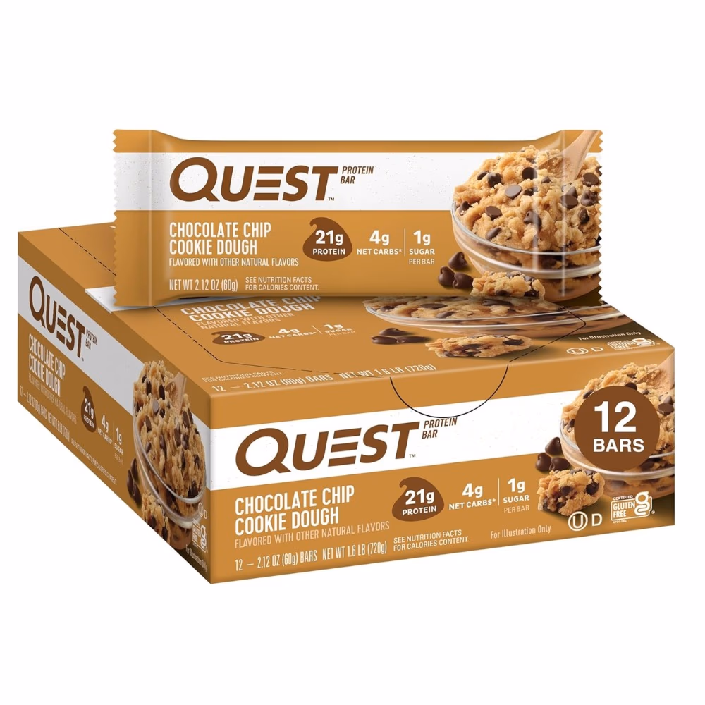 Quest Protein Bar Chocolate Chip Cookie Dough 60g 1