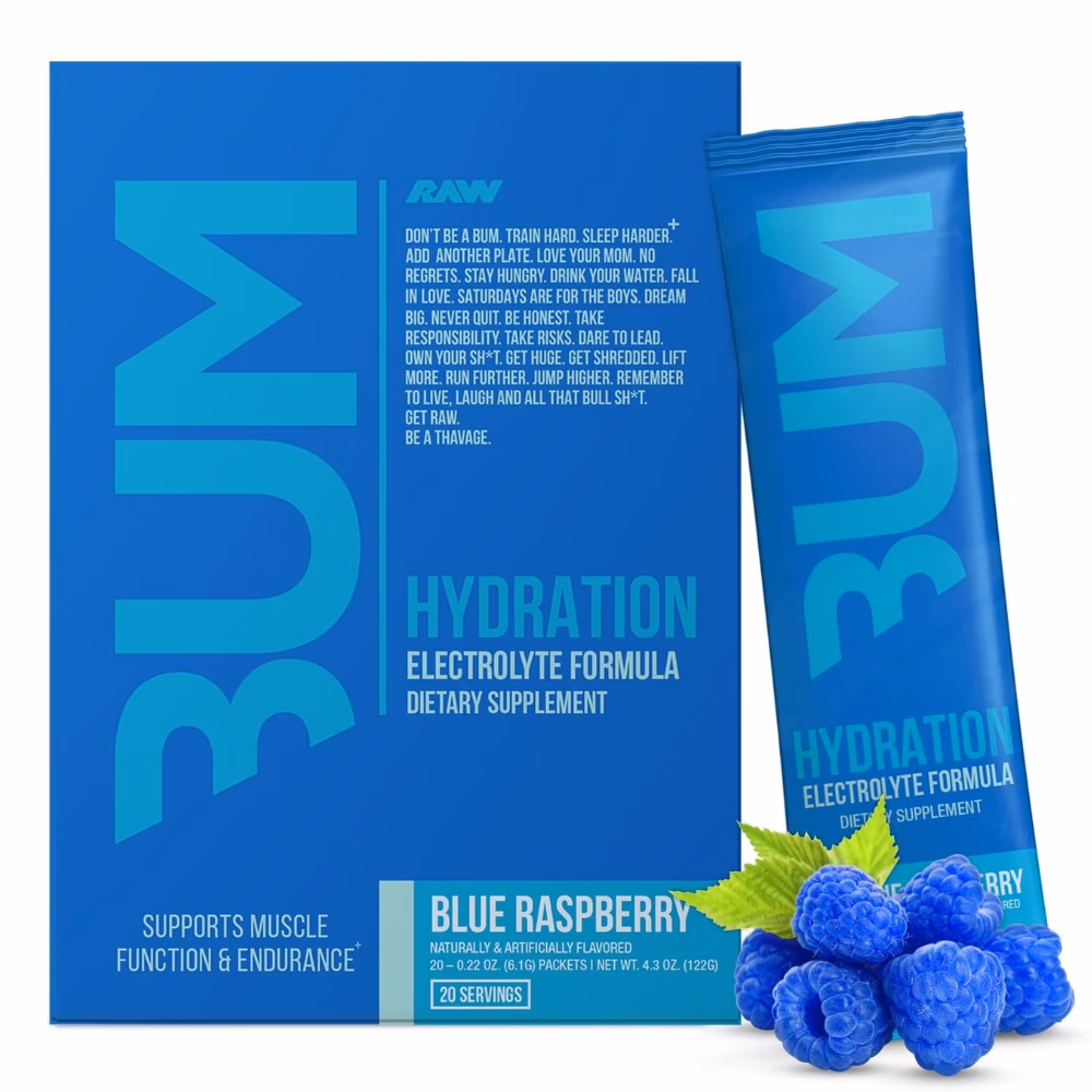 Raw Bum Hydration Powder Blue Raspberry - 20 Sachets  1