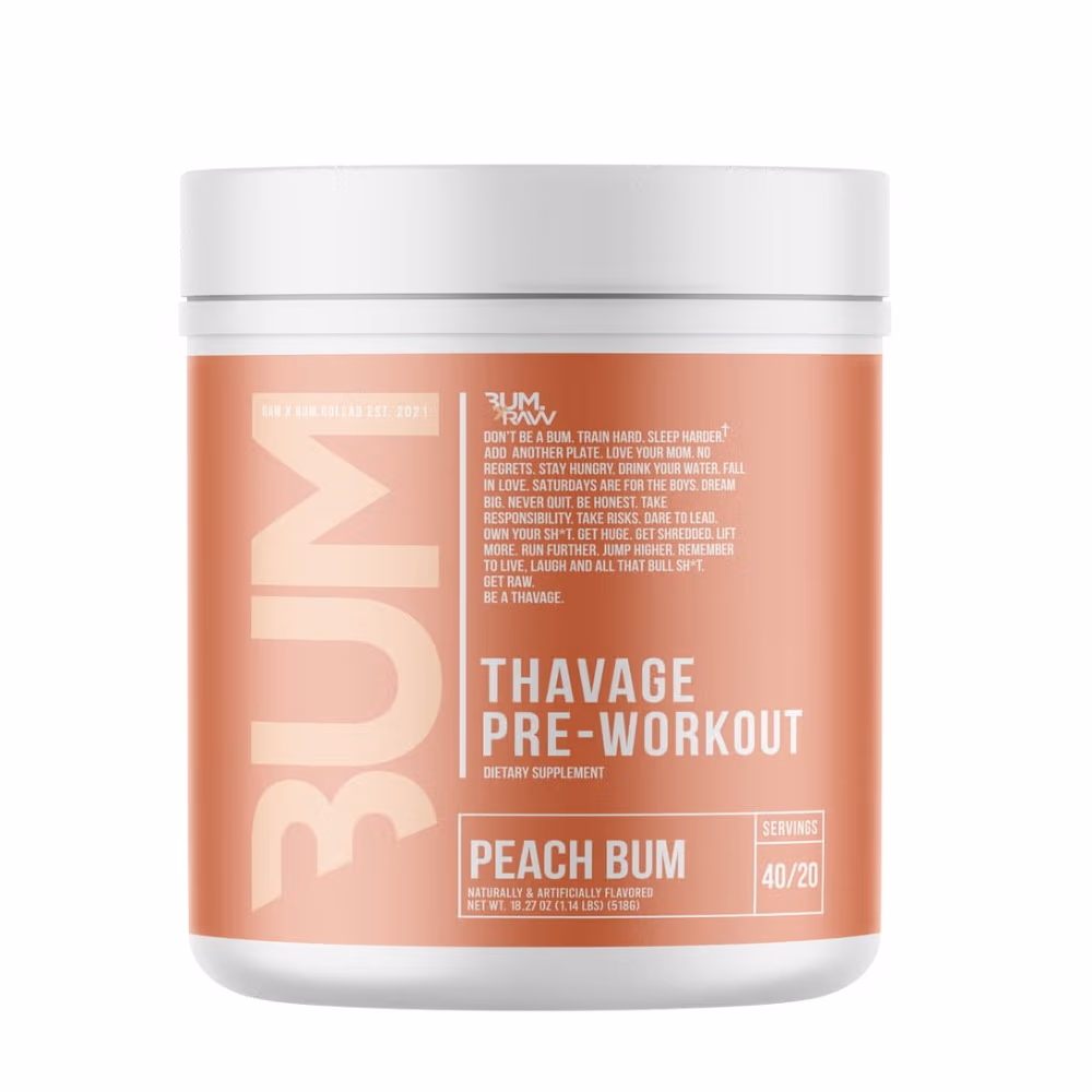 Raw Bum Thavage Pre-Workout 520g Peach Bum