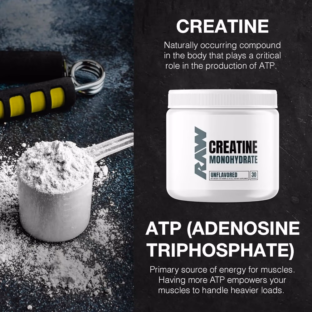 Raw Nutrition Creatine Monohydrate 250gm – Unflavored | 100% Pure Creatine Monohydrate | Informed Sport Certified | 50 Servings 2