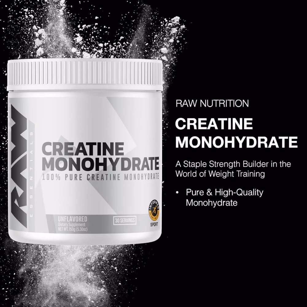 Raw Nutrition Creatine Monohydrate 250gm – Unflavored | 100% Pure Creatine Monohydrate | Informed Sport Certified | 50 Servings 4