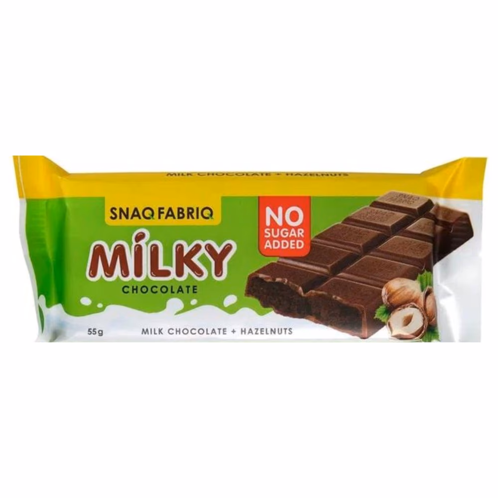 Snaq Milky Chocolate + Hazelnut Bar 55g