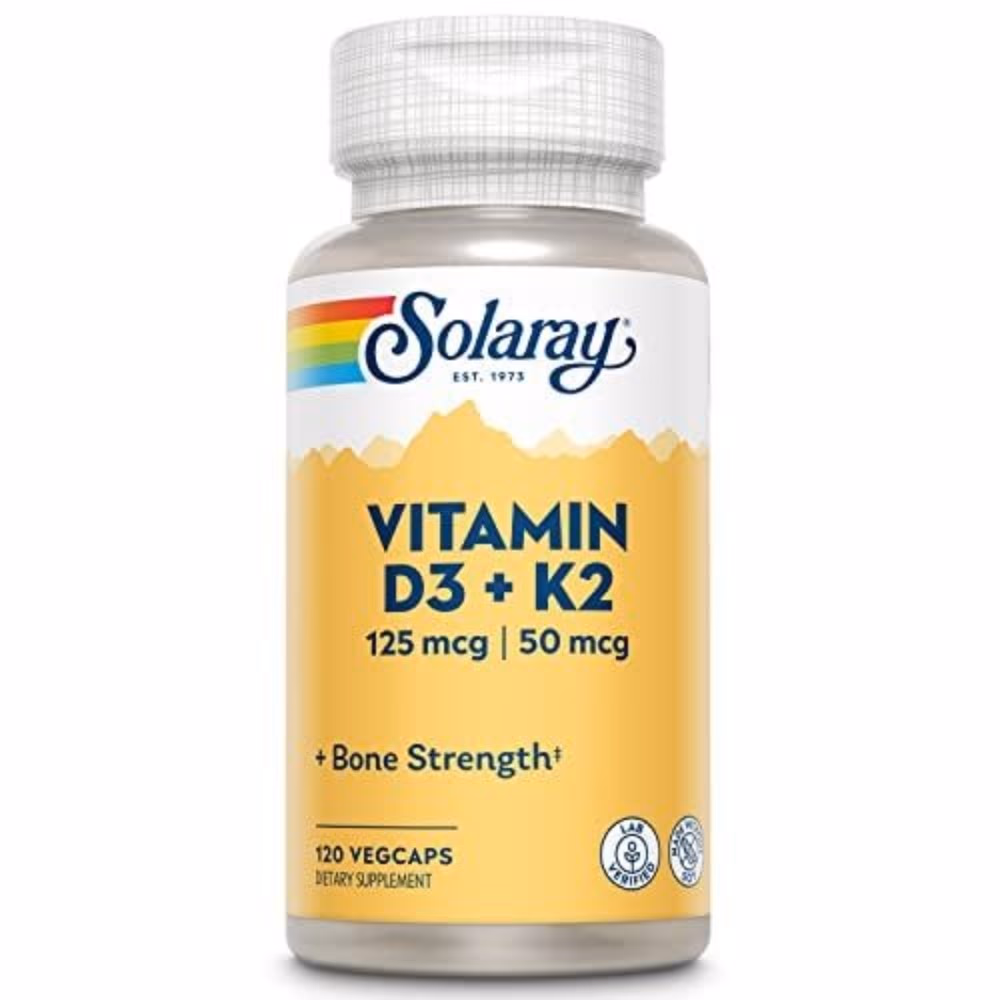 Solaray Vitamin D3 & K2 120 Veg Caps 1
