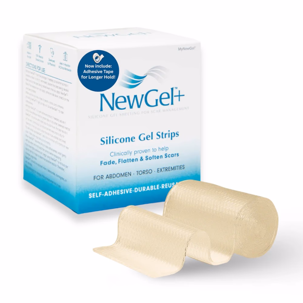 New Gel+ Silicon Gel Strips for Abdomen - Beige 2" x 24"