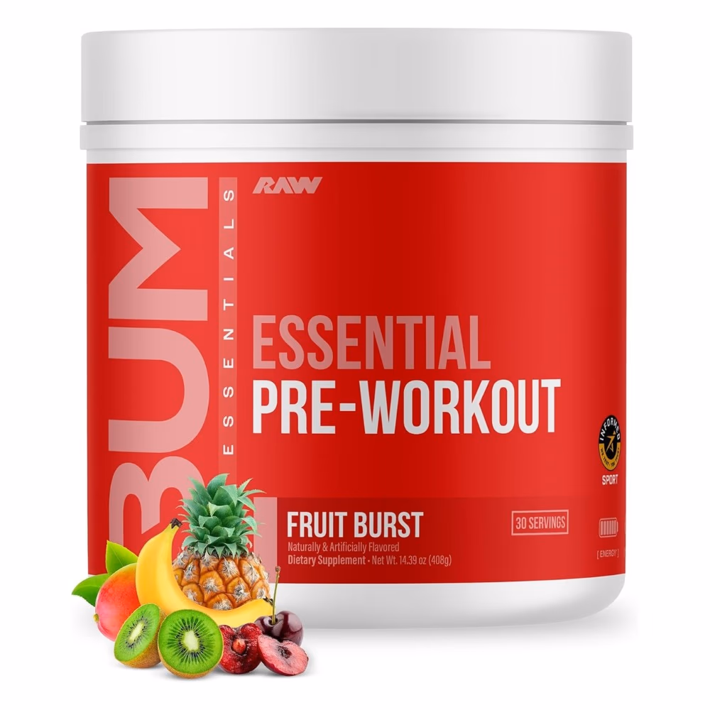 Raw Bum Essential Pre-Workout Fruit Burst 408g