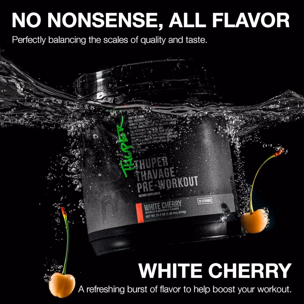 Raw Bum Thuper Thavage Pre Workout White Cherry 628g 4