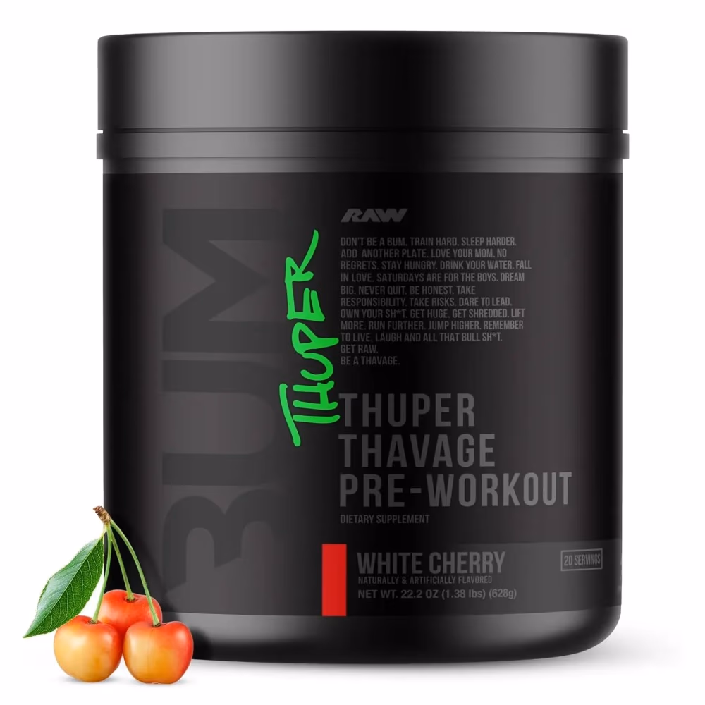 Raw Bum Thuper Thavage Pre Workout White Cherry 628g 1