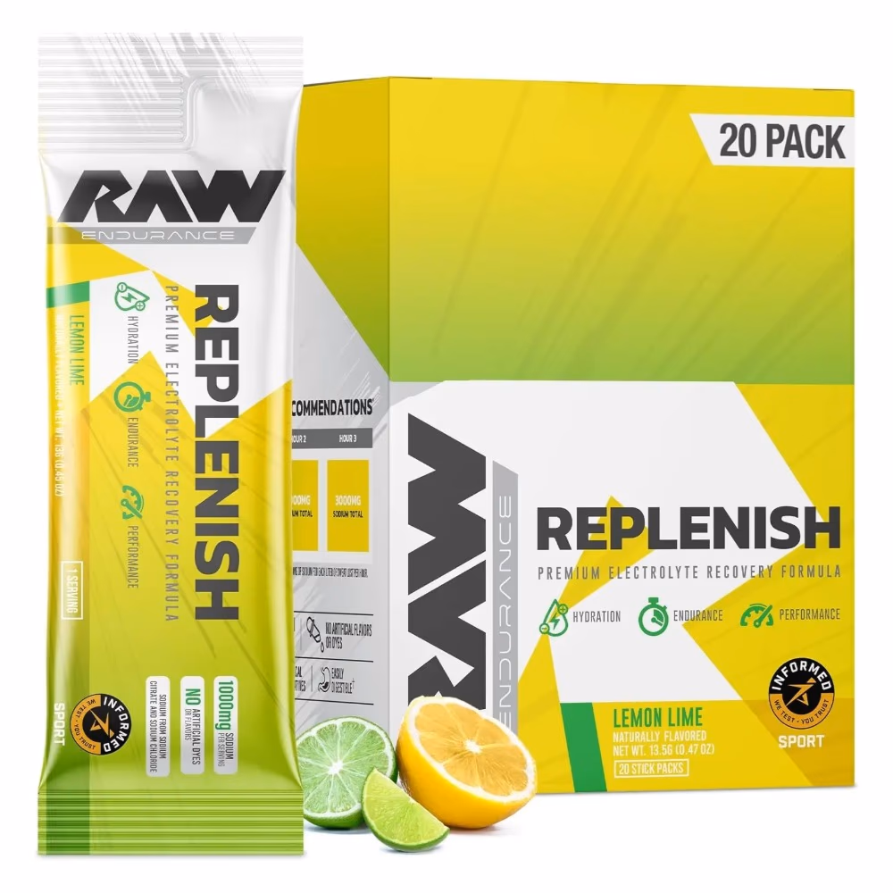 Raw Nutrition Replenish 20 Stick Pack - Lemon Lime Flavor