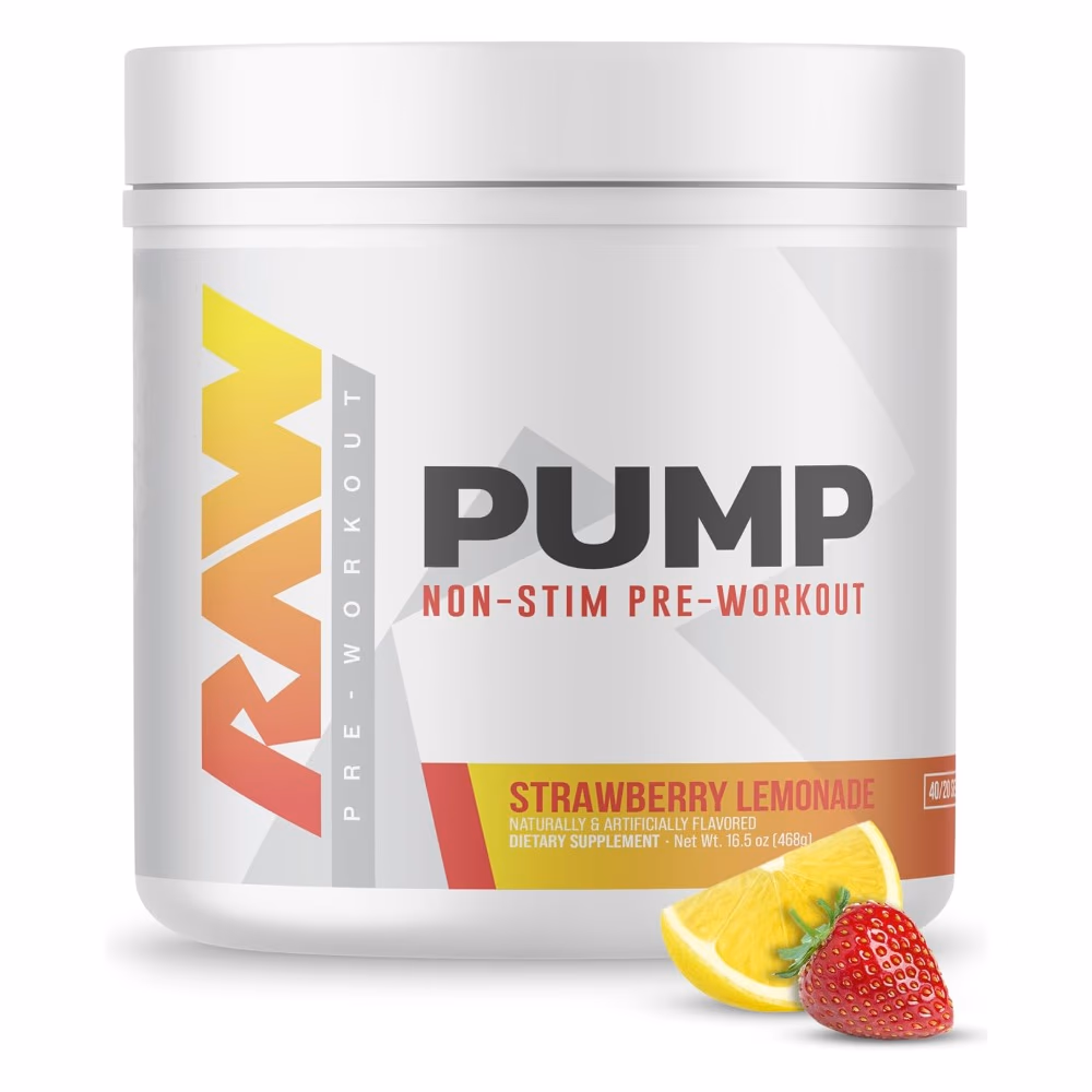 Raw Pump Non-Stimulant Pre Workout Strawberry Lemonade, 40 Servings 1
