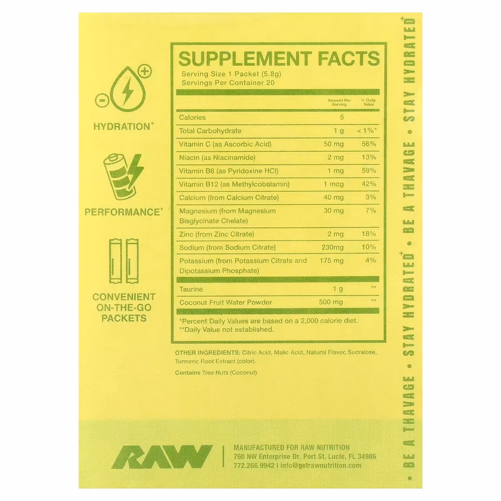 Raw Bum Hydration Powder Lemon Lime -  20 Sachets  5