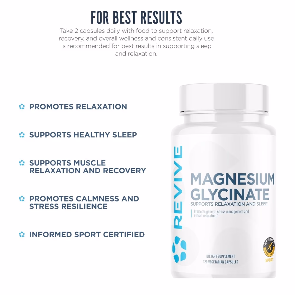 Revive Magnesium Glycinate 120 Capsules - Chelated Magnesium Supplement 2