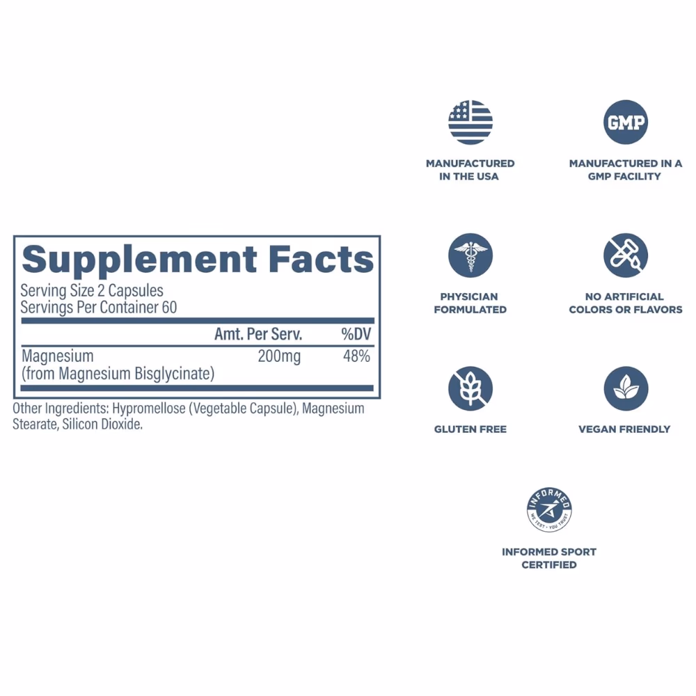 Revive Magnesium Glycinate 120 Capsules - Chelated Magnesium Supplement 4