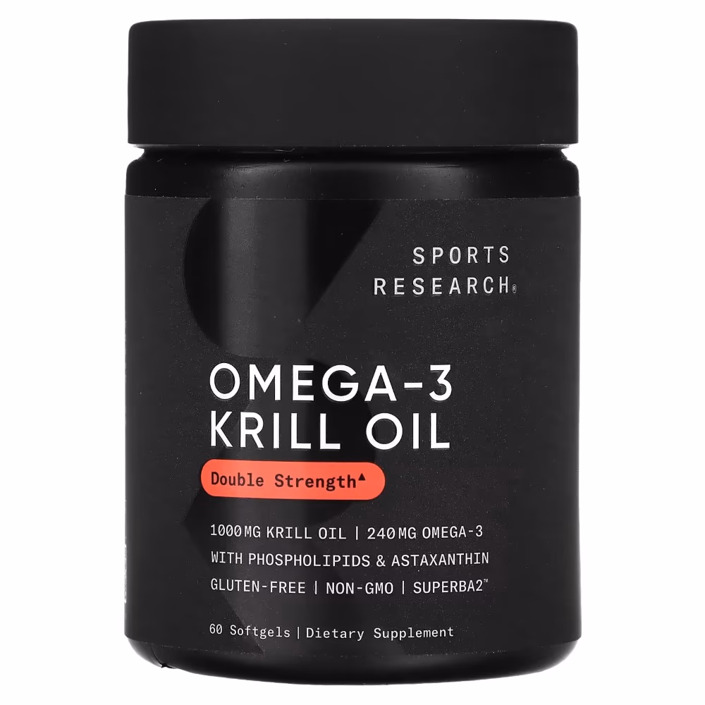 Sports Research Double Strength Omega-3 Krill Oil 1000mg Softgels 60s