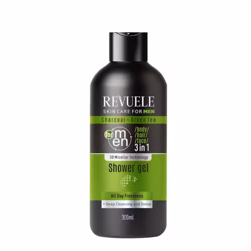 Revuele Men 3-in-1 Charcoal Green Tea Shower Gel 300ml