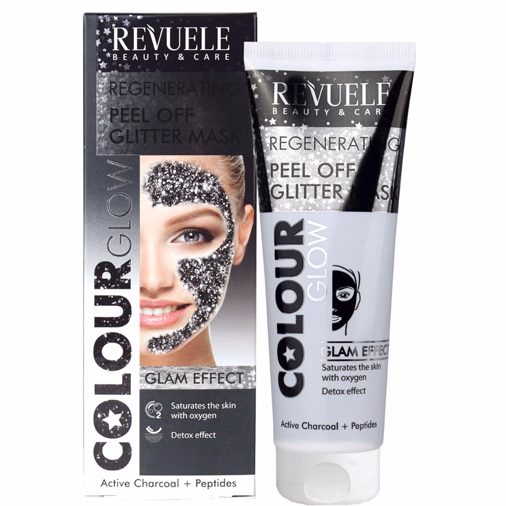 Revuele Peel Off Glitter Mask Charcoal Peptide 80ML 1