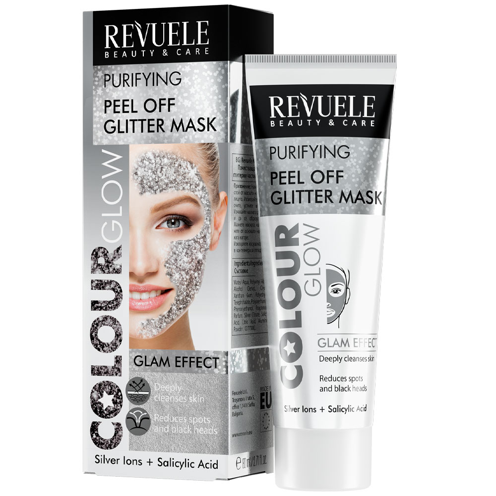 Revuele Peel Off Glitter Mask Silver lons + Salicylic Acid 80Ml