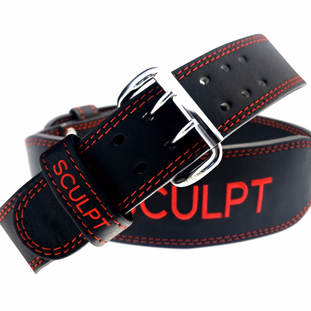 Sculpt Leather Belt Red XL 2