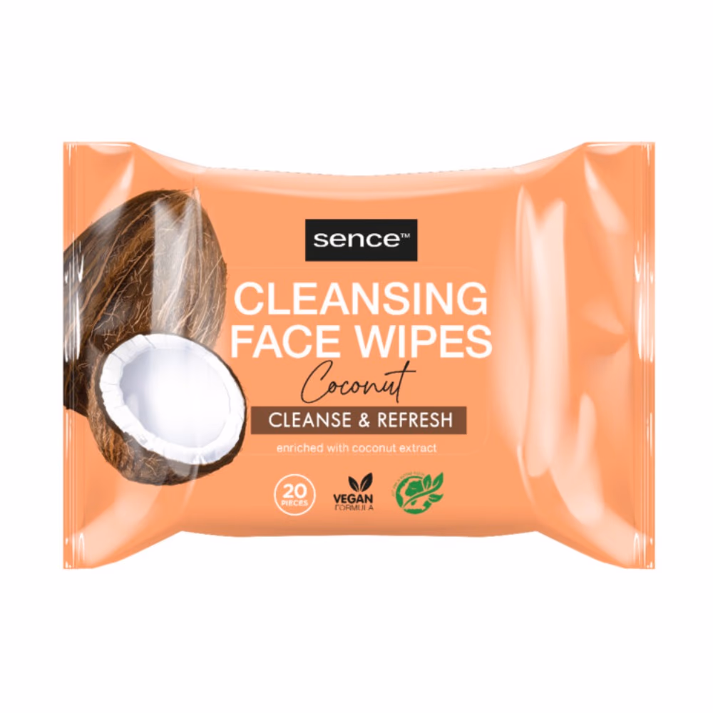 Sence Cleansing Face Wipes Coconut – 20 Wipes | Refreshing Makeup Remover & Hydrating Facial Wipes 1