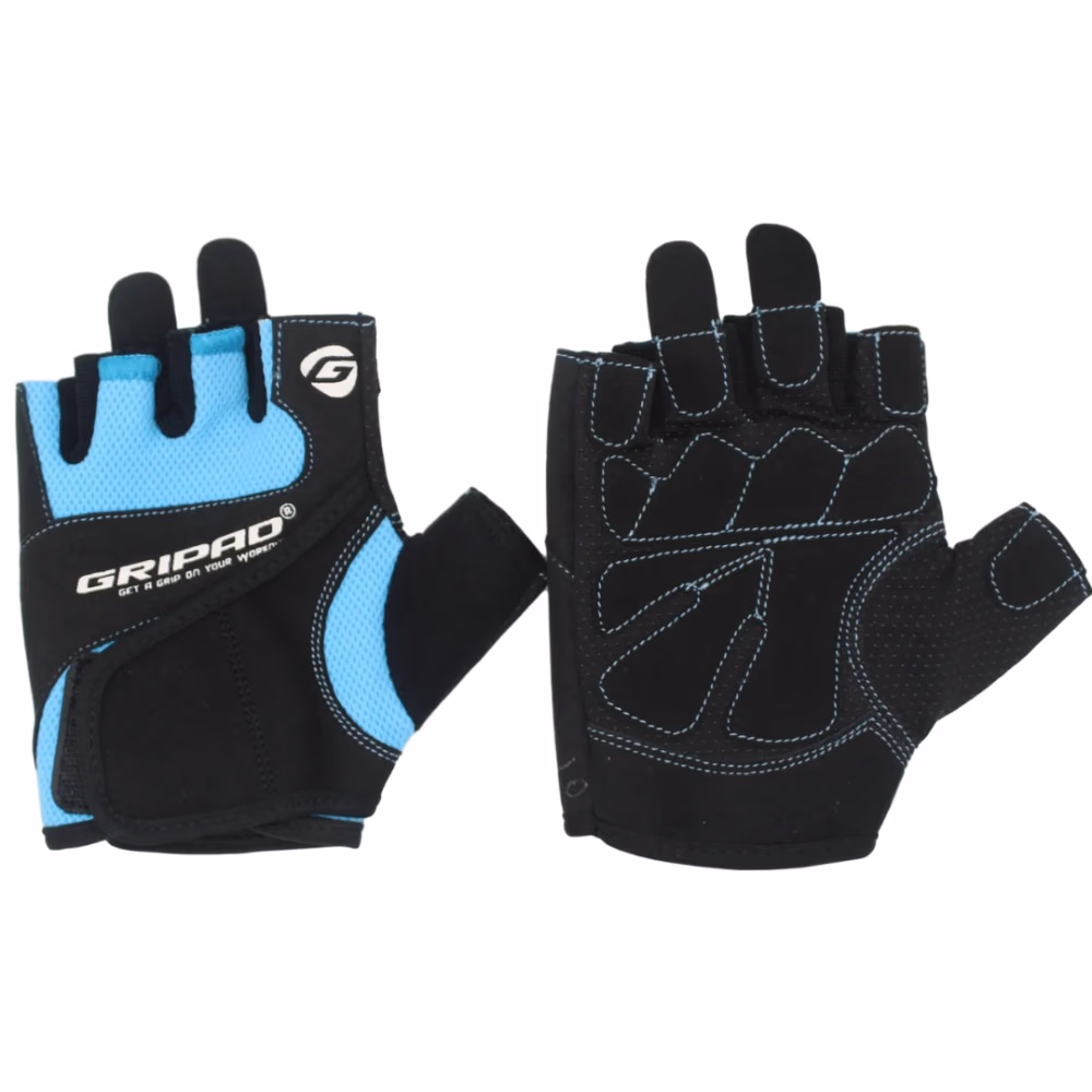 Gripad Half Finger Lifting Gloves - Black Blue - Large 2