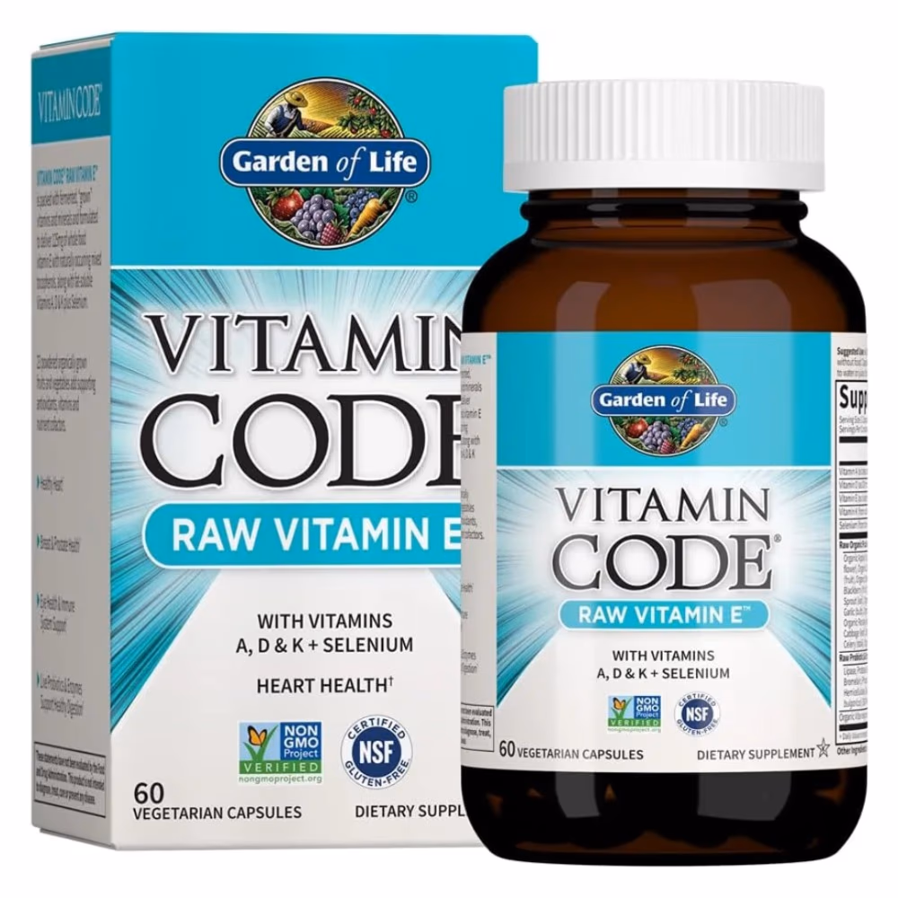Garden of Life Vitamin Code Raw Vitamin E - 60 Veg Capsules