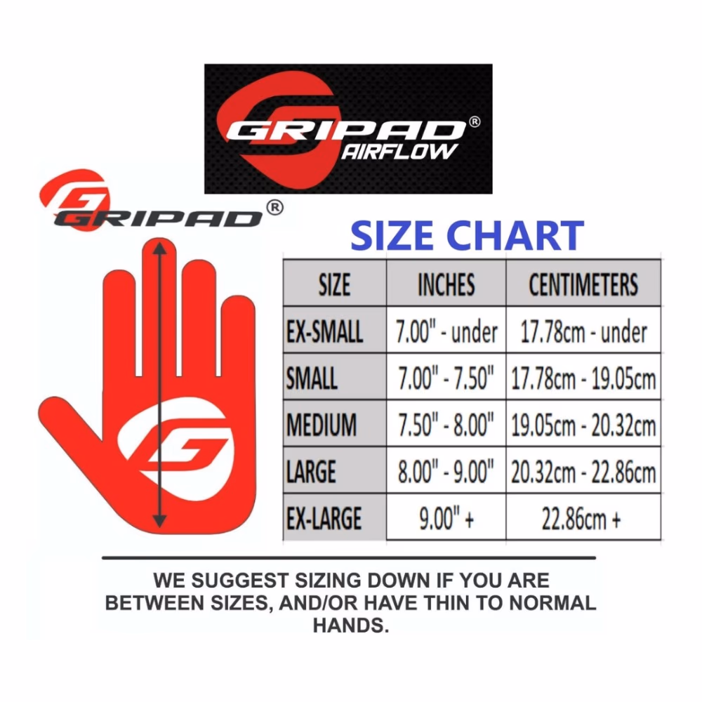  Gripad Airflow Gloves - Black and Red - Medium 3