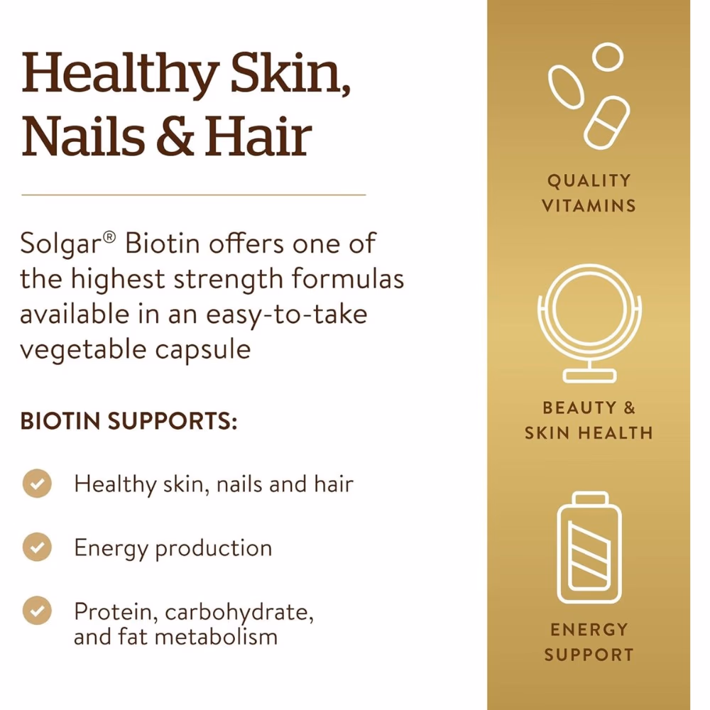 Solgar Biotin 10,000mcg 120 Veg Caps 3