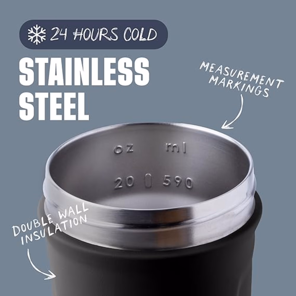 Blender Bottle Strada Steel FC Black 24oz 2