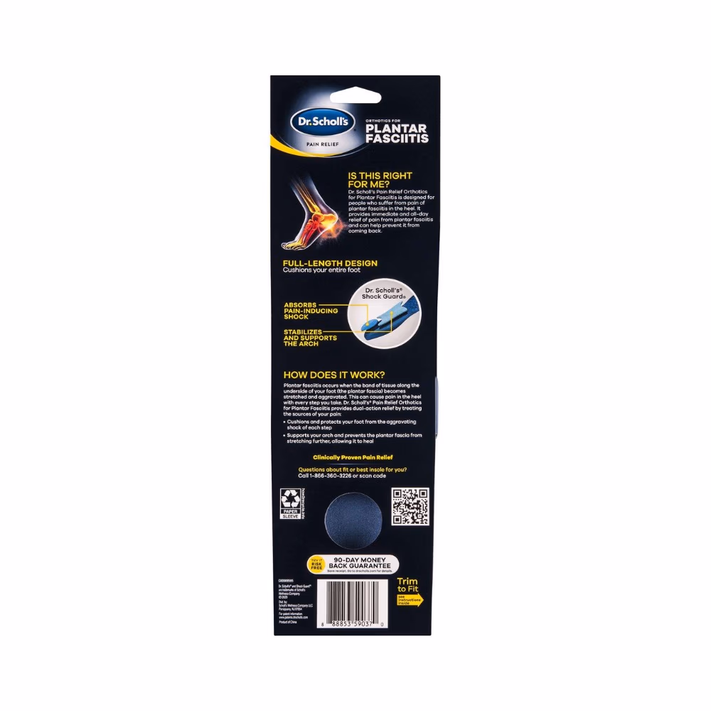 Scholl Plantar Fasciitis Orthotics Men Size 8 to 13 2