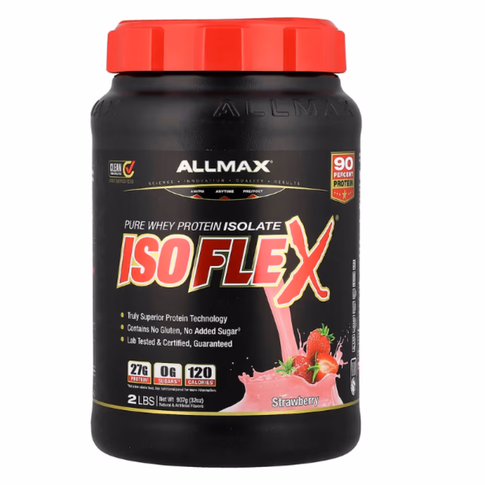 Allmax IsoFlex Whey Protein Powder 907gm Strawberry Flavour 1