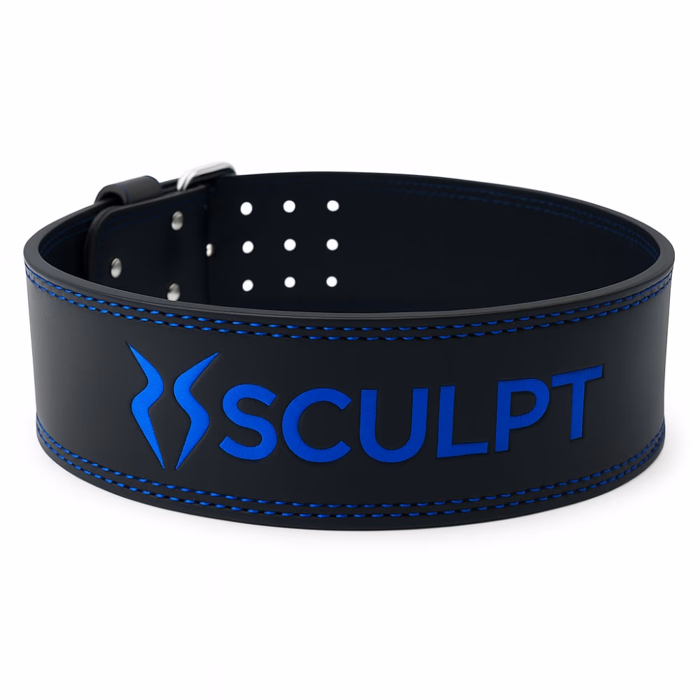 Sculpt Leather Belt Blue Medium