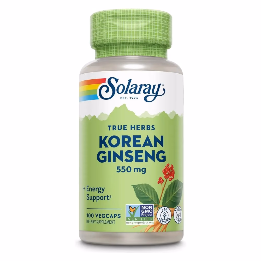 Solaray Korean Gingseng 550mg Veg 100 Capsules 1