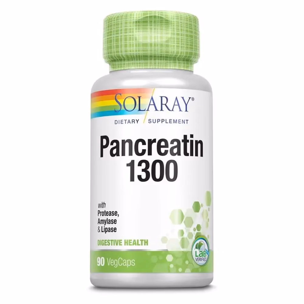 Solaray Pancreatin 1300, Digestive Enzyme - 90 Capsules 1
