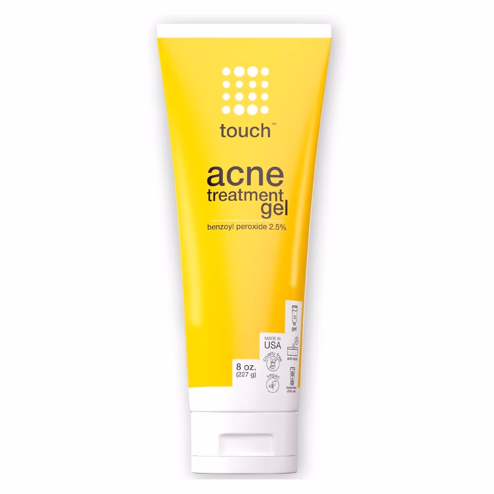 Touch Acne Treatment Gel – 227g | Maximum Strength Benzoyl Peroxide 10% for Pimples, Blackheads & Breakouts 1