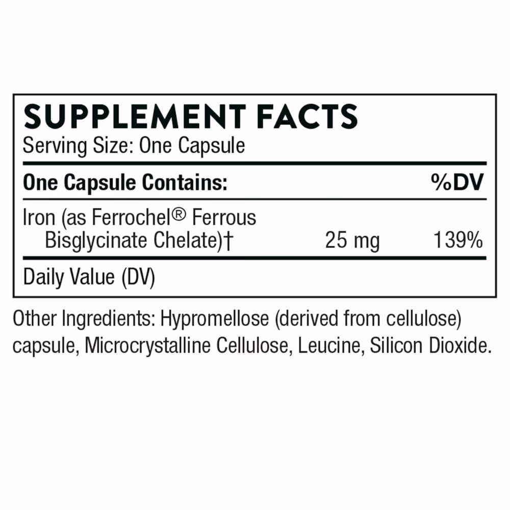 Thorne Iron Bisglycinate – 60 Capsules 2