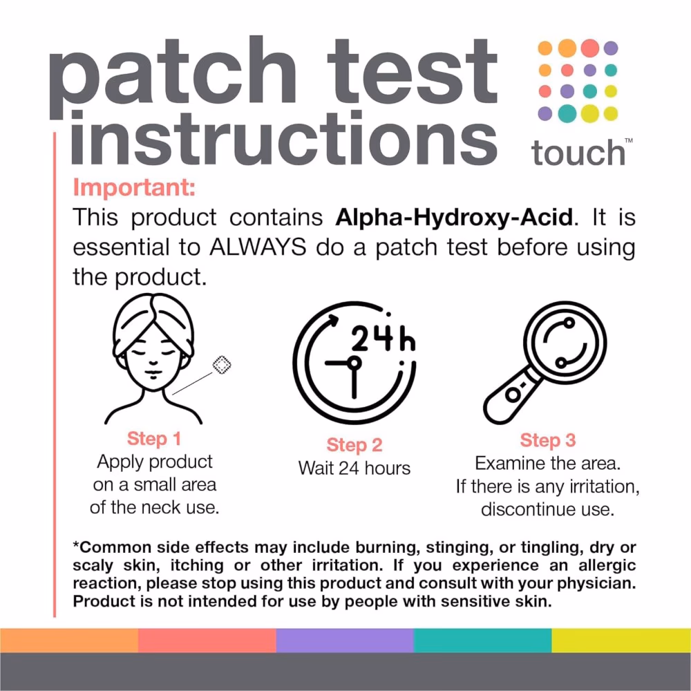 Touch 20% Glycolic Acid Pads – 50 Pads | Exfoliating Facial Treatment for Dark Spots, Acne & Anti-Aging 2