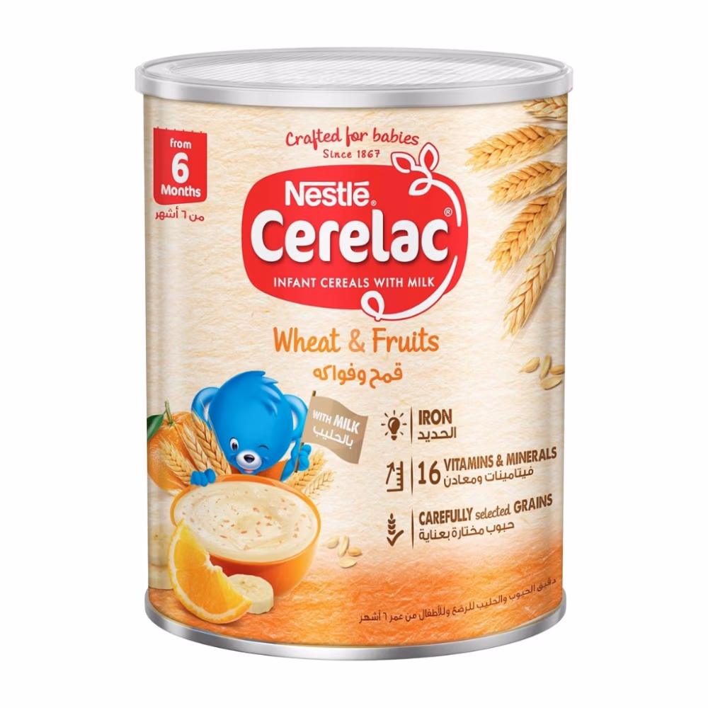 Nestle Cerelac Wheat & Fruits 1kg – Iron Fortified Baby Cereal with Essential Vitamins & Minerals 1