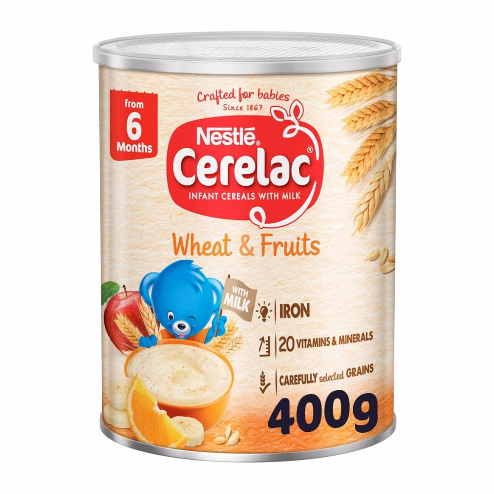 Nestle Cerelac Wheat & Fruits 400g – Iron Fortified Baby Cereal with Essential Vitamins & Minerals 1