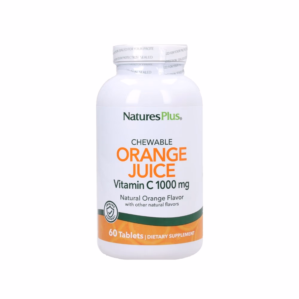 Nature’s Plus Chewable Orange Juice Vitamin C 1000 mg Tablets – 60 Count 1